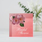 ピンクの桜の花のブライダルシャワー招待状 招待状 (スタンド正面)