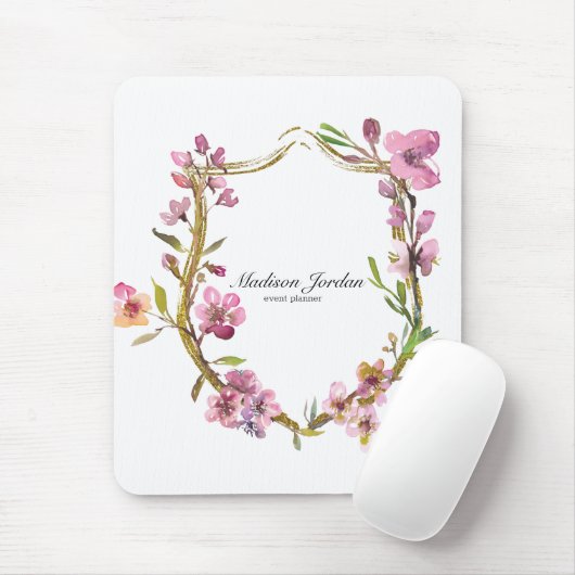 ピンクの桜の花のマウスパッド マウスパッド (マウス)