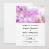 ピンクの桜の花の写真 ウェディング 招待状 (正面/裏面)