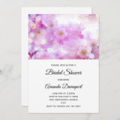 ピンクの桜の花の写真 ブライダルシャワー 招待状 (正面/裏面)