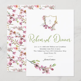 ピンクの桜の花の結婚式リハーサルディナー