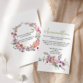 ピンクの桜の花の結婚式同封カード エンクロージャーカード