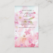 ピンクの桜の花びらが舞うオシャレな名刺 名刺 (裏面)