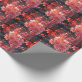 ピンクの桜の花を水上に | セレネ春Nat ラッピングペーパー (角)