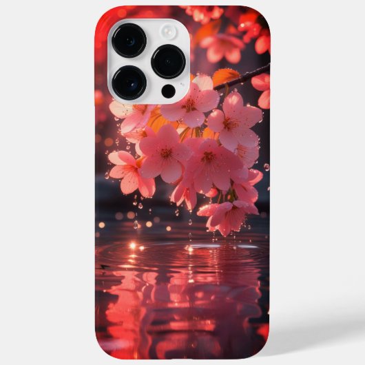 ピンクの桜の花を水上に | セレネ春Nat Case-Mate iPhoneケース (裏面)