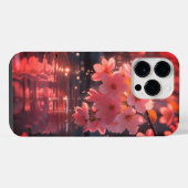ピンクの桜の花を水上に | セレネ春Nat iPhoneケース (裏面横)