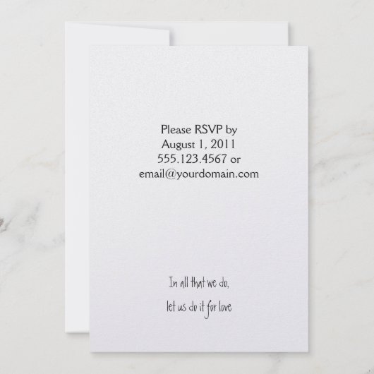 ピンクの桜の花を飾ったウェディング・レセプションのご案内 招待状 (裏面)