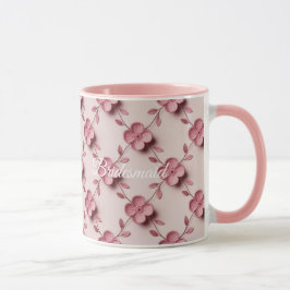 ピンクの桜の花嫁介添人ピンクコンボマグ マグカップ
