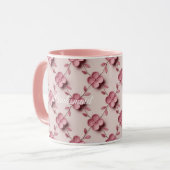 ピンクの桜の花嫁介添人ピンクコンボマグ マグカップ (正面左)