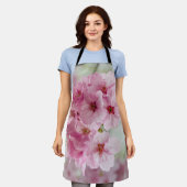 ピンクの桜の花日本のさくらんぼ エプロン (着用した状態)
