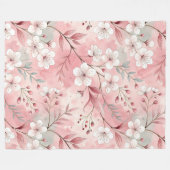 ピンクの桜の花柄 フリースブランケット (正面(横))