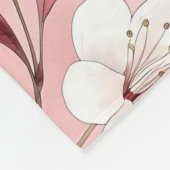 ピンクの桜の花柄 フリースブランケット (角)