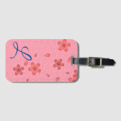 ピンクの桜の花柄 ラゲッジタグ (正面横)