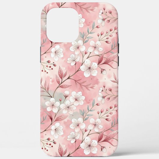 ピンクの桜の花柄 Case-Mate iPhoneケース (裏面)