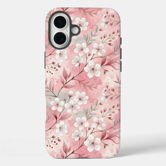 ピンクの桜の花柄 Case-Mate iPhoneケース (裏面)