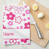 ピンクの桜の花 キッチン用品 キッチンタオル (四つ折り)