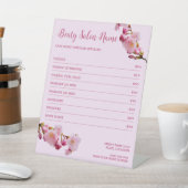 ピンクの桜の花 スパ サービス 料金表 台座サイン (インサイチュ)