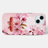 ピンクの桜の花 フクシア iPhone / iPad カバー (裏面 (横))