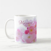 ピンクの桜の花 フラワー コーヒーマグ コーヒーマグカップ (左)