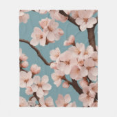 ピンクの桜の花 フリースブランケット (正面)