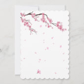 ピンクの桜の花 フローラルサクラ水彩 セーブザデート (裏面)