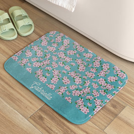 ピンクの桜の花 フローラルパターン名 バスマット