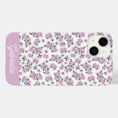 ピンクの桜の花 フローラル模様の名前 Case-Mate iPhoneケース (裏面 (横))