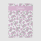 ピンクの桜の花 フローラル模様 名前 薄葉紙 (正面)