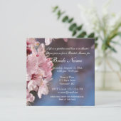 ピンクの桜の花 ブライダルシャワーの招待状 招待状 (スタンド正面)