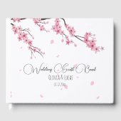 ピンクの桜の花 水彩フラワー ウェディング ゲストブック (正面)