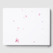 ピンクの桜の花 水彩フラワー ウェディング ゲストブック (裏面)