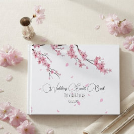 ピンクの桜の花 水彩フラワー ウェディング ゲストブック
