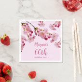 ピンクの桜の花 誕生日 スタンダードカクテルナプキン (インサイチュ)