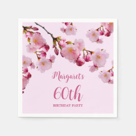 ピンクの桜の花 誕生日 スタンダードカクテルナプキン