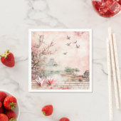 ピンクの桜の静謐な風景 (2) スタンダードカクテルナプキン (インサイチュ)