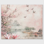 ピンクの桜の静謐な風景 (2) ラッピングペーパー (フラット)