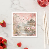 ピンクの桜の静謐な風景 (4) スタンダードカクテルナプキン (インサイチュ)