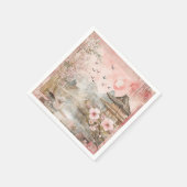 ピンクの桜の静謐な風景 (4) スタンダードカクテルナプキン (角)