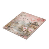 ピンクの桜の静謐な風景 (4) タイル (側面)