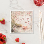 ピンクの桜の静謐な風景 (5) スタンダードカクテルナプキン (インサイチュ)