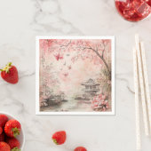 ピンクの桜の静謐な風景 (6) スタンダードカクテルナプキン (インサイチュ)