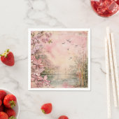 ピンクの桜の静謐な風景 (8) スタンダードカクテルナプキン (インサイチュ)
