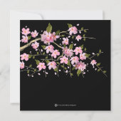 ピンクの桜ベビーシャワー 招待状 (裏面)