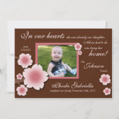 ピンクの桜及びブラウンの採用の発表 案内状 (正面)