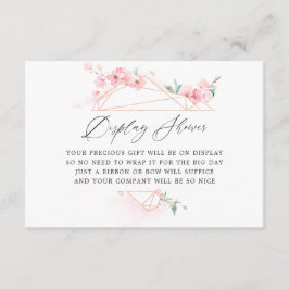 ピンクの桜幾何学模様のブライダルディスプレイ エンクロージャーカード