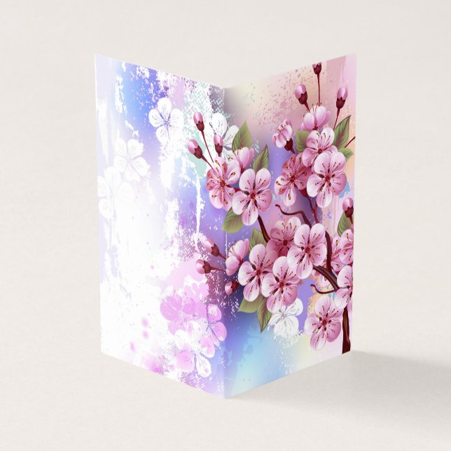 ピンクの桜絵画の背景 (外部)