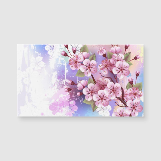 ピンクの桜絵画の背景 (正面)