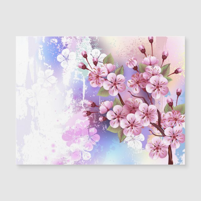 ピンクの桜絵画の背景 (正面)