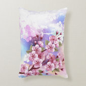 ピンクの桜絵画の背景 アクセントクッション (正面(垂直))