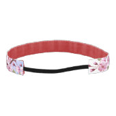 ピンクの桜絵画の背景 アスレチックヘッドバンド (裏面)